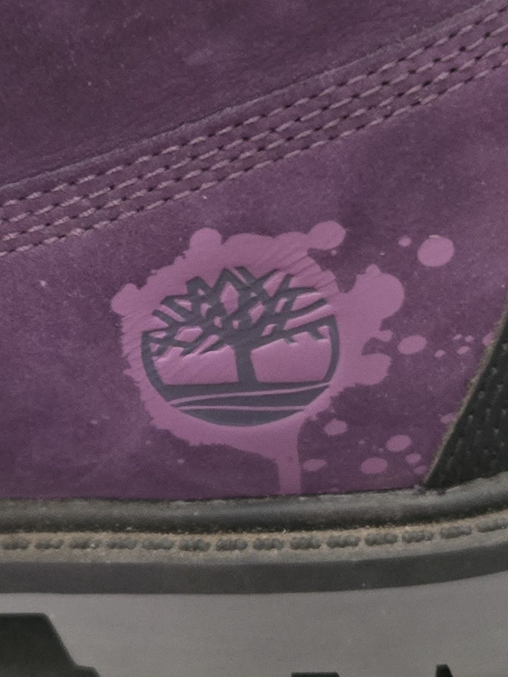Timberland Women's Hip Hop Limited Purple Suede Lace-Up Boots with Gold Collar - Picture 5 of 6